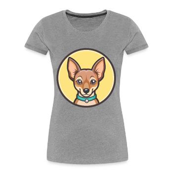 Abyssinian Sand Terrier Dog Breed Cartoon Kawaii - Women's Premium Organic T-Shirt - heather grey - Front - Mia (176cm)