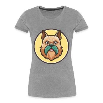Griffon belge Chien Race Dessin animé Kawaii Clipart - T-shirt bio Premium Femme - gris chiné - Devant - Mia (176cm)