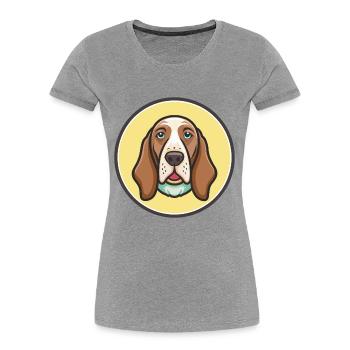 Bracco Italiano Hunderasse Cartoon Kawaii Clipart - Frauen Premium Bio T-Shirt - Grau meliert - Vorne - Mia (176cm)
