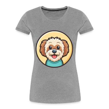 Bolognese Dog Breed Cartoon Kawaii Clipart Animal - Women's Premium Organic T-Shirt - heather grey - Front - Mia (176cm)