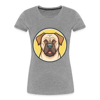 Boerboel Hunderasse bunte Cartoon Kawaii Clipart - Frauen Premium Bio T-Shirt - Grau meliert - Vorne - Mia (176cm)