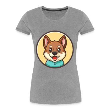 Calupoh Hunderasse Cartoon Figur Kawaii Clipart - Frauen Premium Bio T-Shirt - Grau meliert - Vorne - Mia (176cm)