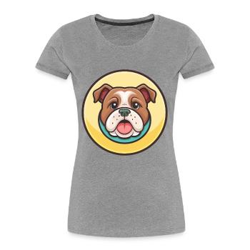 Taureau Arabe Race De Chien Dessin Animé Kawaii Animal Clipart - T-shirt bio Premium Femme - gris chiné - Devant - Mia (176cm)