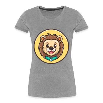 Carea Leones Hunderasse Cartoon Kawaii Clipart Haustier - Frauen Premium Bio T-Shirt - Grau meliert - Vorne - Mia (176cm)
