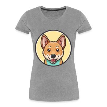 Carolina Chien Race Coloré Dessin animé Kawaii Clipart - T-shirt bio Premium Femme - gris chiné - Devant - Mia (176cm)