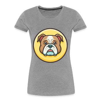 Continental Bulldog Hunderasse Lustiger Cartoon Kawaii - Frauen Premium Bio T-Shirt - Grau meliert - Vorne - Mia (176cm)