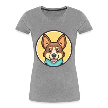 Corsican Dog Breed Colorful Cartoon Kawaii Clipart - Women's Premium Organic T-Shirt - heather grey - Front - Mia (176cm)