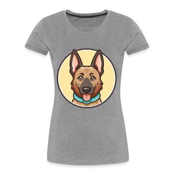 Dutch Shepherd Dog Breed Cartoon Kawaii Clipart - Women's Premium Organic T-Shirt - heather grey - Front - Mia (176cm)
