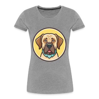 Brasileiro Chien Race Dessin animé Kawaii Clipart - T-shirt bio Premium Femme - gris chiné - Devant - Mia (176cm)