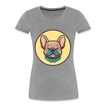 Grand Bleu De Gascogne Dog Breed Cartoon Kawaii - Women's Premium Organic T-Shirt - heather grey - Front - Mia (176cm)
