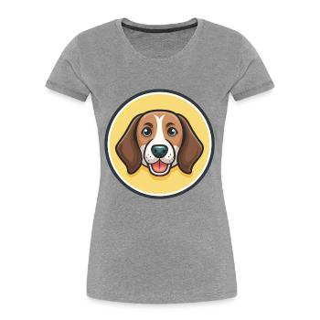 Halden Hound Hund Rasse Cartoon Kawaii Clipart Haustier - Frauen Premium Bio T-Shirt - Grau meliert - Vorne - Mia (176cm)