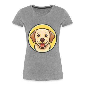 Labrador Retriever Hunderasse Karikatur Kawaii - Frauen Premium Bio T-Shirt - Grau meliert - Vorne - Mia (176cm)