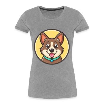 Kromfohrlander Hunderasse Cartoon Kawaii Clipart - Frauen Premium Bio T-Shirt - Grau meliert - Vorne - Mia (176cm)