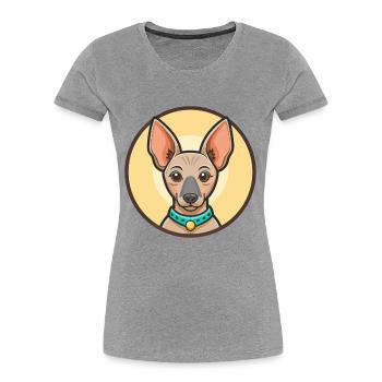 Inka haarlose Hunderasse Cartoon Kawaii Clipart Haustier - Frauen Premium Bio T-Shirt - Grau meliert - Vorne - Mia (176cm)