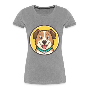 Slovensky Kopov Chien Race Dessin animé Kawaii Clipart - T-shirt bio Premium Femme - gris chiné - Devant - Mia (176cm)