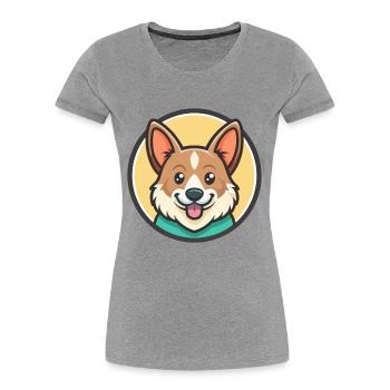 Taigan Dog Breed Cartoon Kawaii Clipart Animal Pet - Women's Premium Organic T-Shirt - heather grey - Front - Mia (176cm)