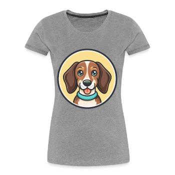 Westphalien Dachsbracke Chien Race Dessin Animé Kawaii - T-shirt bio Premium Femme - gris chiné - Devant - Mia (176cm)