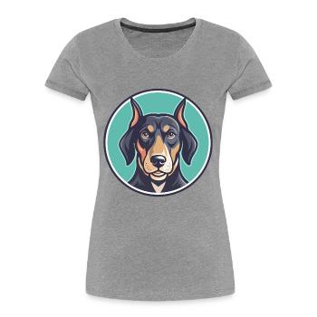 Bulgarian Scenthound Dog Breed Cartoon Kawaii Pet - Women's Premium Organic T-Shirt - heather grey - Front - Mia (176cm)