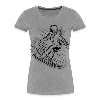 Snowboarder Sketch - Women's Premium Organic T-Shirt - heather grey - Front - Mia (176cm)