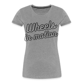 Wheels in motion. For wheelchair users # - Women's Premium Organic T-Shirt - heather grey - Front - Mia (176cm)