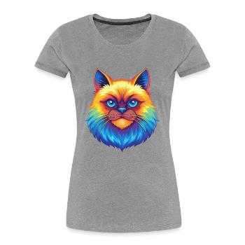 Himalayan Cat Breed Cartoon Kawaii Animal Pet - Women's Premium Organic T-Shirt - heather grey - Front - Mia (176cm)