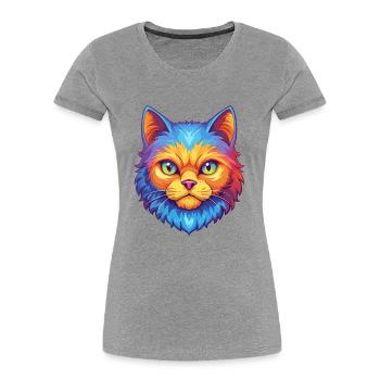 Selkirk Rex Katzenrasse Cartoon Kawaii Tier Haustier - Frauen Premium Bio T-Shirt - Grau meliert - Vorne - Mia (176cm)