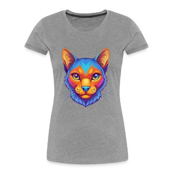 Havanna Braune Katzenrasse Karikatur Kawaii Tier Haustier - Frauen Premium Bio T-Shirt - Grau meliert - Vorne - Mia (176cm)