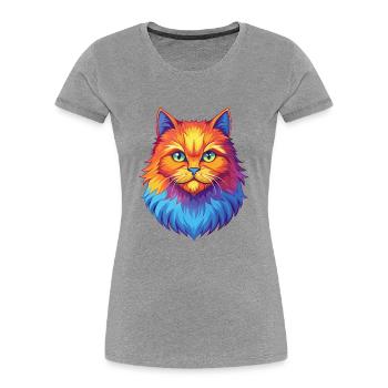 British Longhair Cat Breed Cartoon Kawaii Animal P - Women's Premium Organic T-Shirt - heather grey - Front - Mia (176cm)