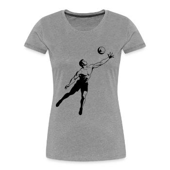 Volleyballer - Frauen Premium Bio T-Shirt - Grau meliert - Vorne - Mia (176cm)