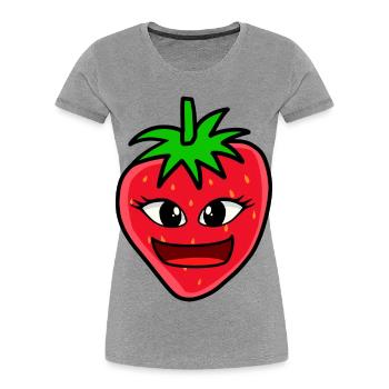 Strawberry Strawberries Jam Cook Chefs Fruit - Women's Premium Organic T-Shirt - heather grey - Front - Mia (176cm)