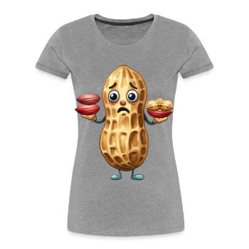 Cacahuètes Cacahuètes Noix Noix Enfant Enfants Bébé - T-shirt bio Premium Femme - gris chiné - Devant - Mia (176cm)