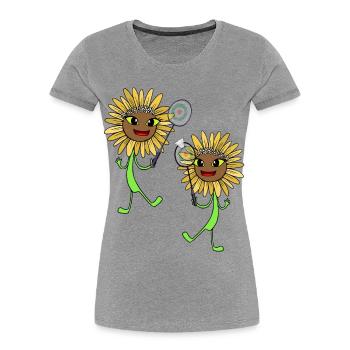 Tournesols Tennis Joueurs de tennis Sports Enfants - T-shirt bio Premium Femme - gris chiné - Devant - Mia (176cm)