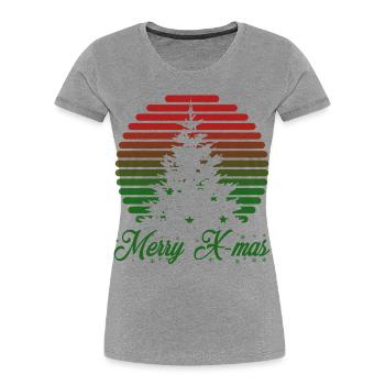 Merry X-mas - Frauen Premium Bio T-Shirt - Grau meliert - Vorne - Mia (176cm)