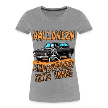Halloween Était Dingue Cette Année - T-shirt bio Premium Femme - gris chiné - Devant - Mia (176cm)