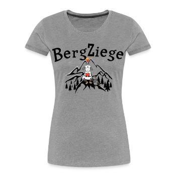 Wander Bergziege - Frauen Premium Bio T-Shirt - Grau meliert - Vorne - Mia (176cm)
