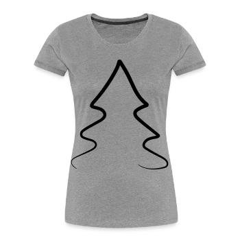 Tannenbaum zu Weihnachten - Frauen Premium Bio T-Shirt - Grau meliert - Vorne - Mia (176cm)