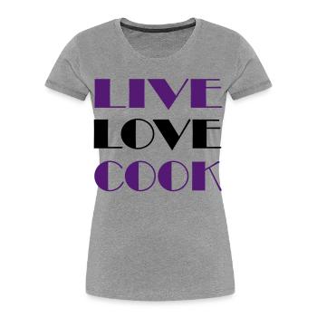 Passion for cooking - Women's Premium Organic T-Shirt - heather grey - Front - Mia (176cm)