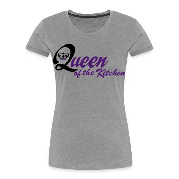 Lustige Kochschürze für Frauen - Frauen Premium Bio T-Shirt - Grau meliert - Vorne - Mia (176cm)