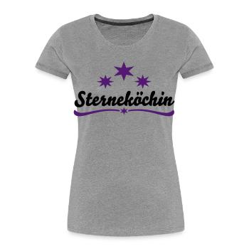 Cooking apron star chef - Women's Premium Organic T-Shirt - heather grey - Front - Mia (176cm)