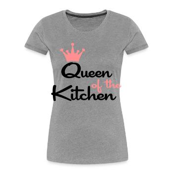 T-Shirts für Frauen die gern kochen - Frauen Premium Bio T-Shirt - Grau meliert - Vorne - Mia (176cm)