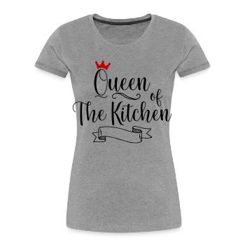 Kochschürze für Frauen - Frauen Premium Bio T-Shirt - Grau meliert - Vorne - Mia (176cm)