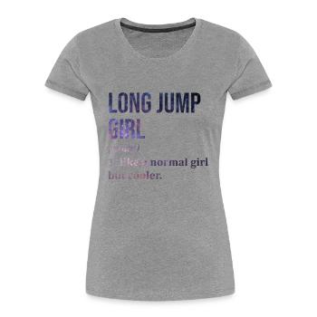 Long Jump - Women's Premium Organic T-Shirt - heather grey - Front - Mia (176cm)