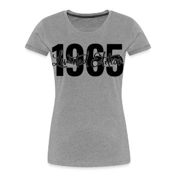 Edition limitée 1965 - T-shirt bio Premium Femme - gris chiné - Devant - Mia (176cm)