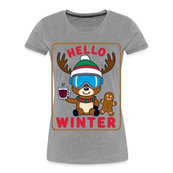Cute Reindeer - Women's Premium Organic T-Shirt - heather grey - Front - Mia (176cm)