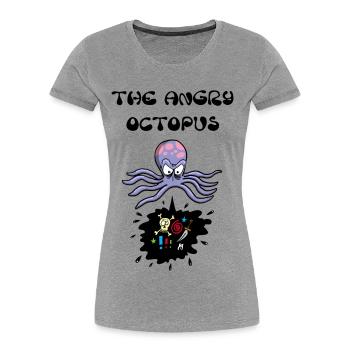 The angry octopus - Women's Premium Organic T-Shirt - heather grey - Front - Mia (176cm)