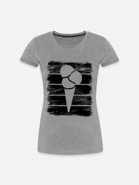 Eiswaffel - Frauen Premium Bio T-Shirt - Grau meliert