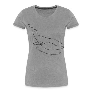 Ocean is in my heart - Frauen Premium Bio T-Shirt - Grau meliert - Vorne - Mia (176cm)