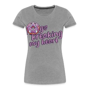 Donut - Frauen Premium Bio T-Shirt - Grau meliert - Vorne - Mia (176cm)