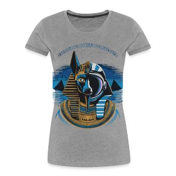 Celestial Anubis Hybrid Design - Women's Premium Organic T-Shirt - heather grey - Front - Mia (176cm)