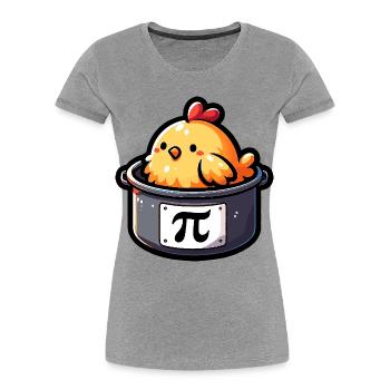 Pi Day Poulet Motif Pi Fans Fans de Maths Enseignants - T-shirt bio Premium Femme - gris chiné - Devant - Mia (176cm)